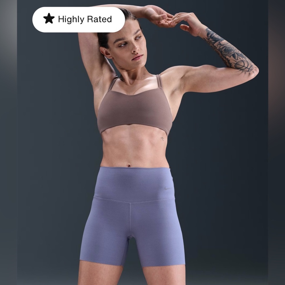 Nike Lavender purple Zenvy Dri‑Fit 5 inch biker shorts